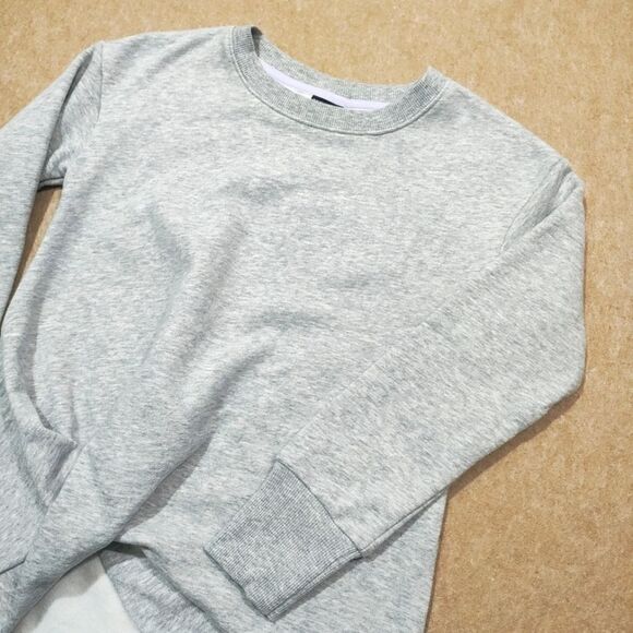 All In Motion Girls Heather Gray Fleece Front Twist Sweat Shirt -Q - Picture 2 of 3